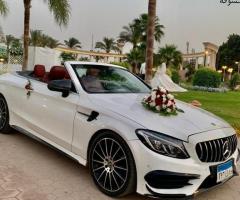 سيارة مرسيدس C180 مكشوفه للايجار بالسائق لحفلات الزفاف من ليموزين مصر