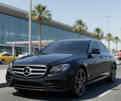 إيجار مرسيدس E200 موديل 2025 لمشاوير المطار (ليموزين VIP)