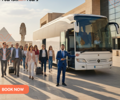 إيجار أتوبيس مرسيدس 50 راكب لزيارة وفود حدث افتتاح المتحف المصري الكبير (GEM)