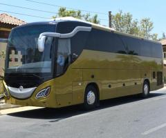 ايجار أتوبيس مرسيدس 50 مقعد بالسائق لتغطية جميع انتقالاتك، بما في ذلك استقبال وتوصيل المطار.