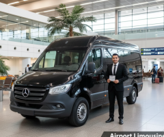 ايجار مرسيدس سبرينتر VIP (13 راكب) 2025 مع سائق | ليموزين المطار الفاخر ????????